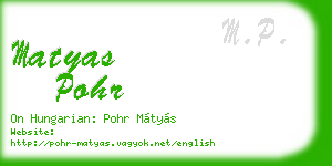 matyas pohr business card